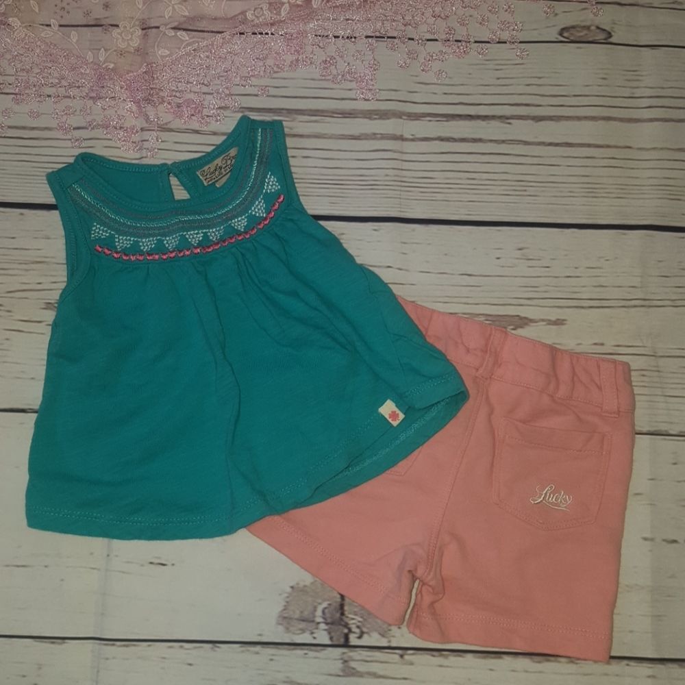 Lucky Brand girls shorts matching set 12m